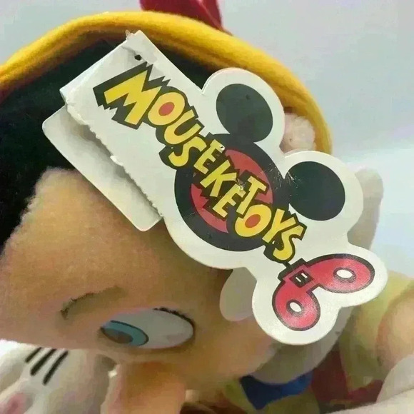 VINTAGE WALT DISNEY WORLD DISNEYLAND PINOCCHIO PLUSH STUFFED SITTING WITH TAG - Picture 2 of 9